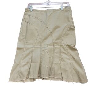 Banana Republic Vintage Y2K A Line Khaki Midi Skirt Size 6